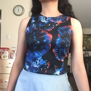ZARA Floral Sleeveless Crop Top